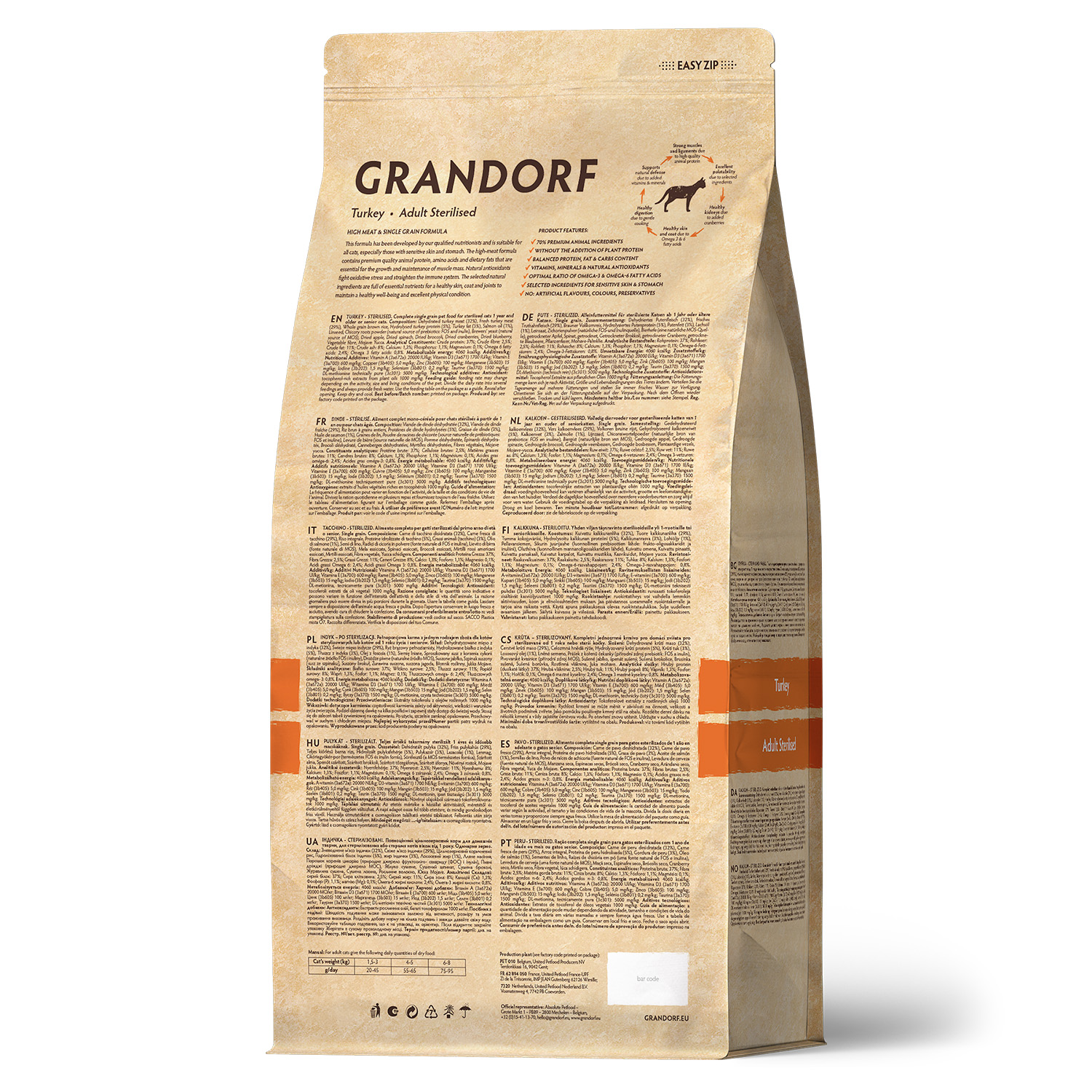 GRANDORF Holistic Adult Sterilised Сухой корм для стерилизованных кошек, с индейкой, 2 кг
GRANDORF Holistic Adult Sterilised Сухой корм для стерилизованных кошек, с индейкой, 2 кг