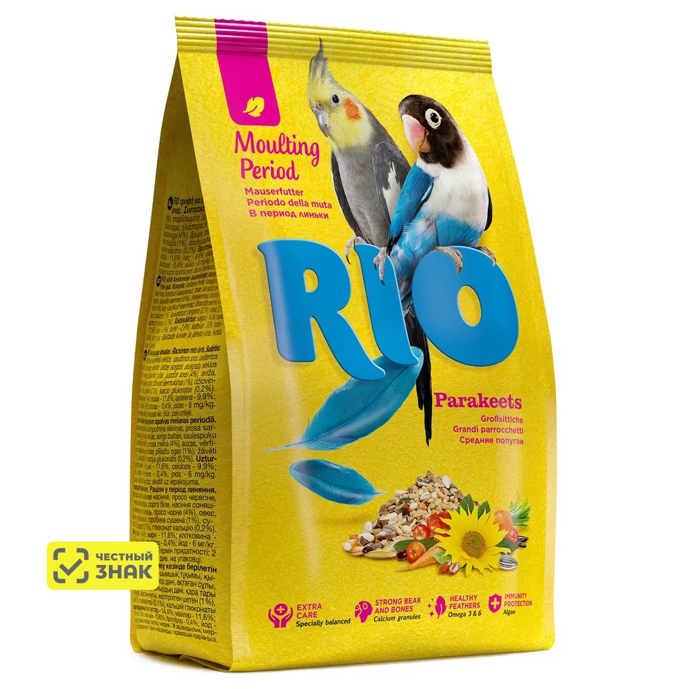 RIO Корм для средних попугаев в период линьки, 1 кг
RIO Корм для средних попугаев в период линьки, 1 кг