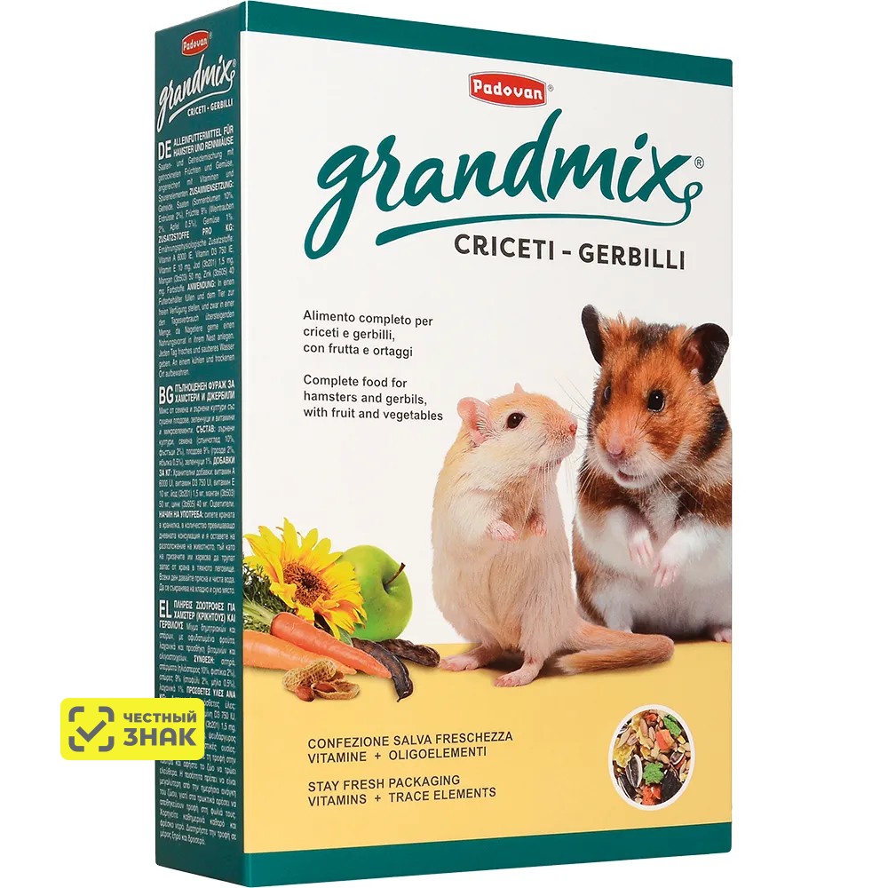 Padovan Grandmix Criceti-Gerbilli Корм для хомяков и мышей, 400 гр.
Padovan Grandmix Criceti-Gerbilli Корм для хомяков и мышей, 400 гр.