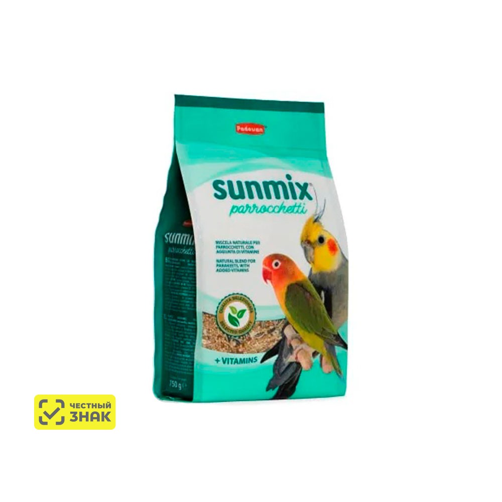 Padovan Sunmix Parrocchetti корм комплексный/основной для средних попугаев, 750 г
Padovan Sunmix Parrocchetti корм комплексный/основной для средних попугаев, 750 г