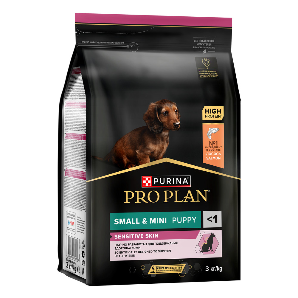 PRO PLAN® Sensitive Skin Сухой корм для щенков мелких и карликовых пород с чувствительной кожей, с лососем, 3 кг
PRO PLAN® Sensitive Skin Сухой корм для щенков мелких и карликовых пород с чувствительной кожей, с лососем, 3 кг