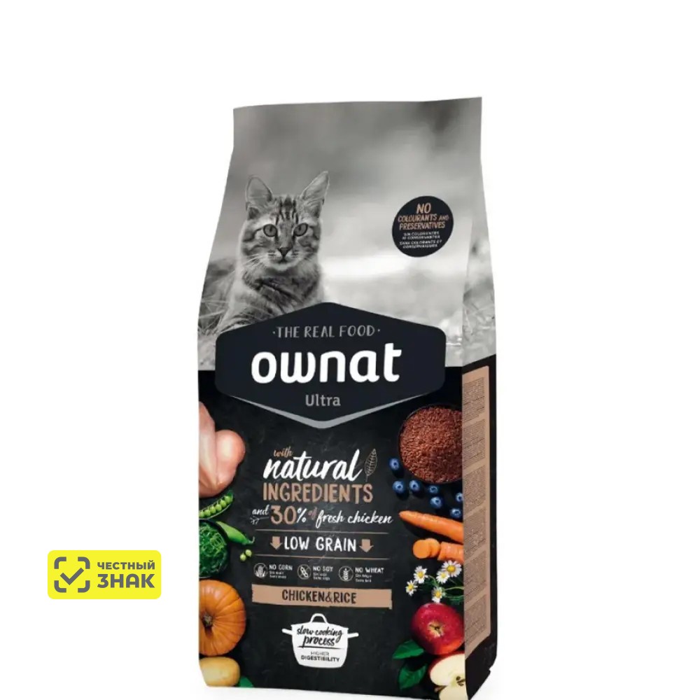 Ownat Ultra Сухой корм для кошек, с курицей и рисом, 1,5 кг
Ownat Ultra Сухой корм для кошек, с курицей и рисом, 1,5 кг