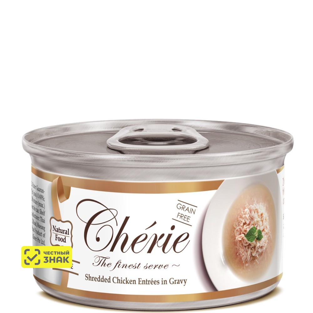 Pettric Cherie Влажный корм (консервы) для кошек, с курицей в подливе, 80 гр.
Pettric Cherie Влажный корм (консервы) для кошек, с курицей в подливе, 80 гр.