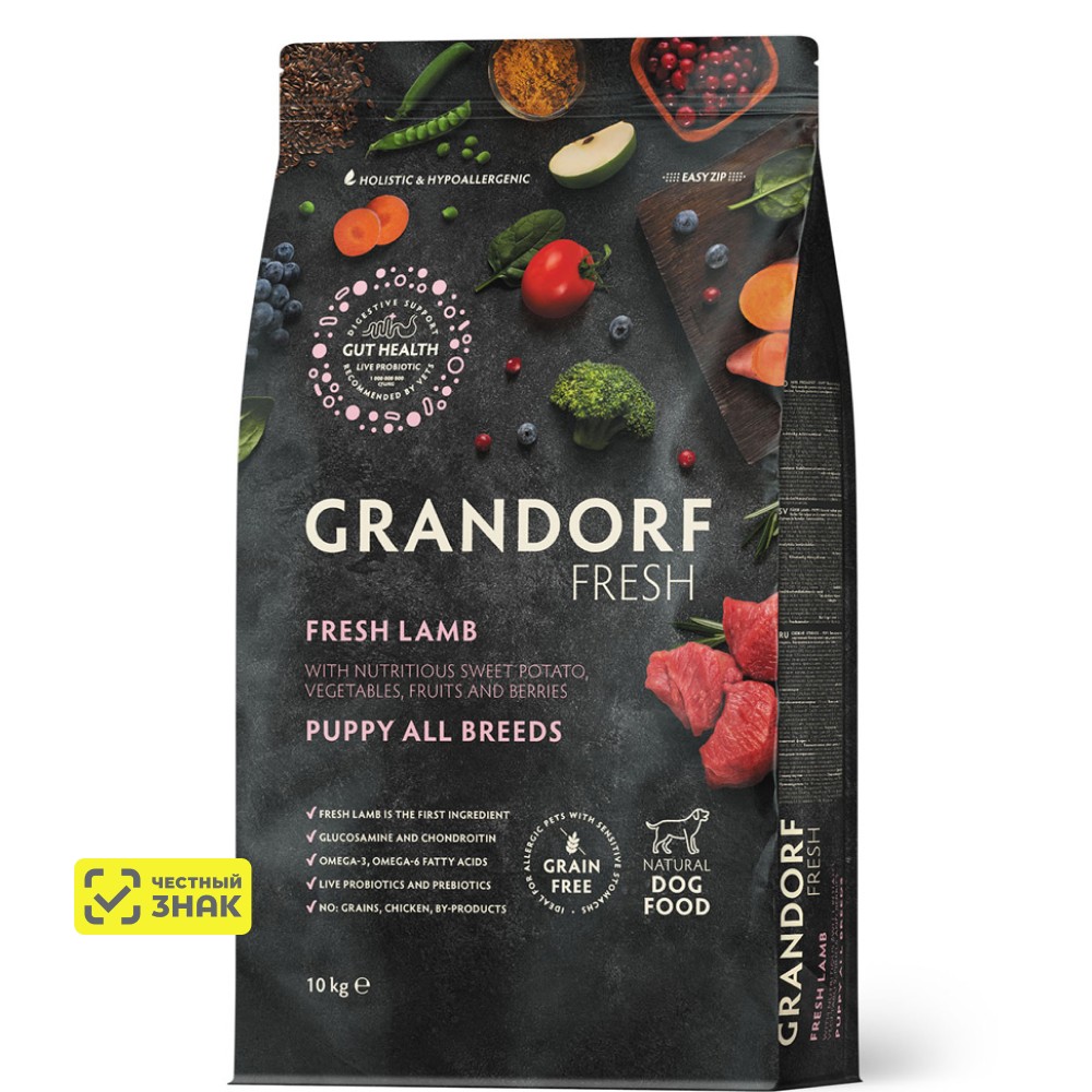 GRANDORF Fresh Puppy Сухой корм для щенков, с ягненком и бататом, 10 кг
GRANDORF Fresh Puppy Сухой корм для щенков, с ягненком и бататом, 10 кг
