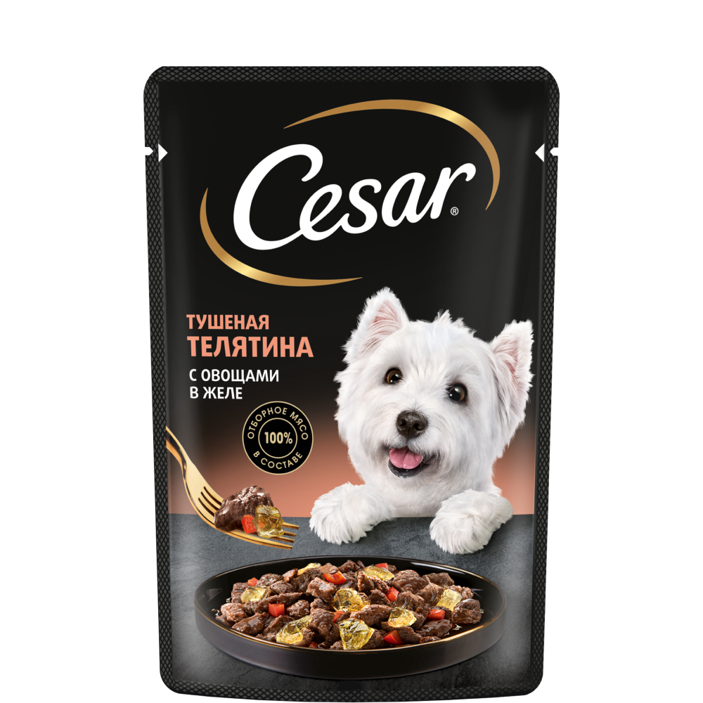 Cesar Влажный корм (пауч) для собак, телятина с овощами, 85 гр.
Cesar Влажный корм (пауч) для собак, телятина с овощами, 85 гр.