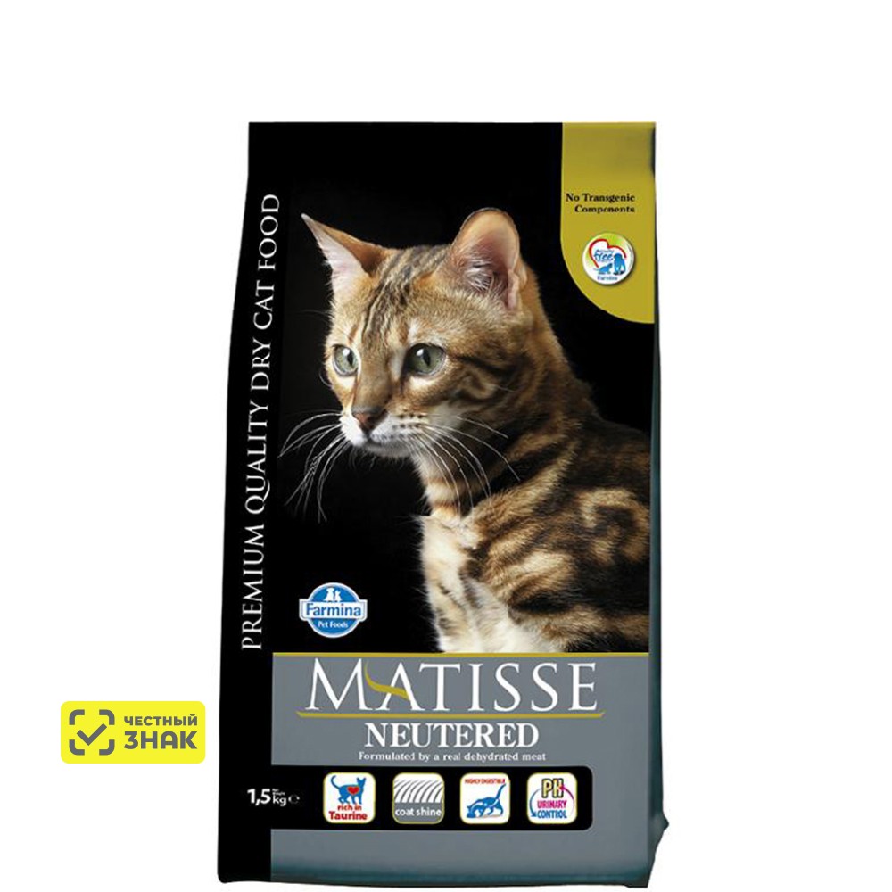 Farmina Matisse Cухой корм для стерилизованных кошек и кастрированных котов, с курицей, 1,5 кг
Farmina Matisse Cухой корм для стерилизованных кошек и кастрированных котов, с курицей, 1,5 кг