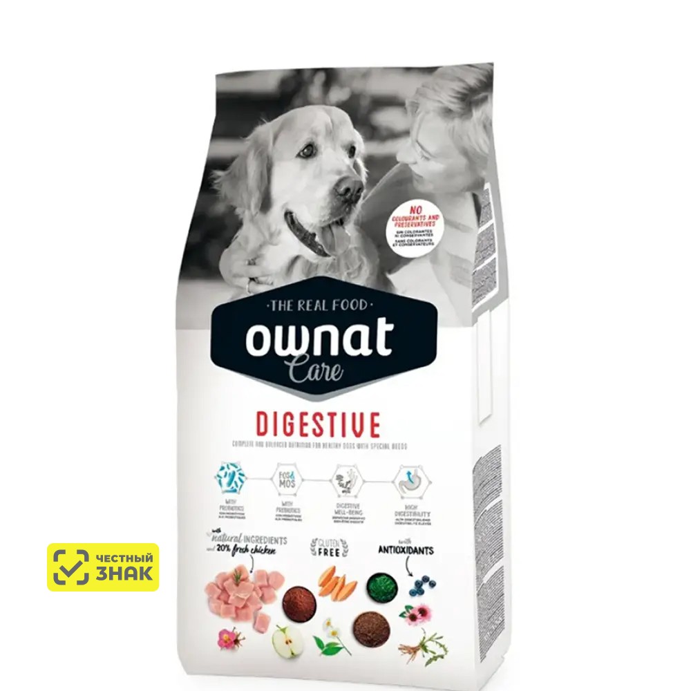 Ownat Adult Care digestive Сухой корм для собак всех пород с чувствительным пищеварением, с курицей, 3 кг
Ownat Adult Care digestive Сухой корм для собак всех пород с чувствительным пищеварением, с курицей, 3 кг