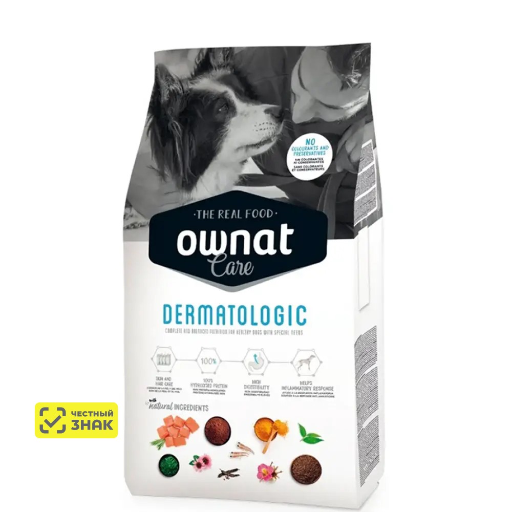 Ownat Adult Care Dermatologic Сухой корм для собак всех пород склонных к дерматологической чувствительности, с лососем, 3 кг
Ownat Adult Care Dermatologic Сухой корм для собак всех пород склонных к дерматологической чувствительности, с лососем, 3 кг