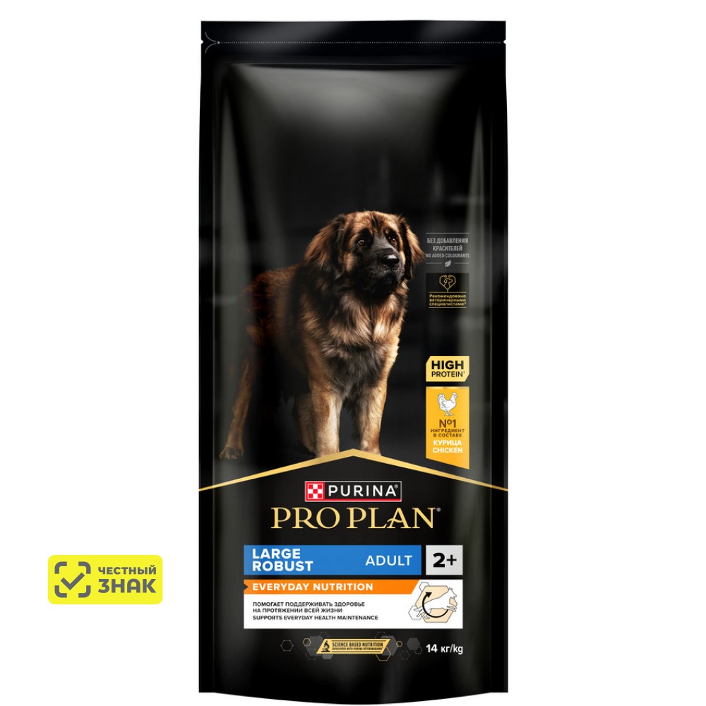 PRO PLAN® Everyday Nutrition Сухой корм для взрослых собак крупных пород с мощным телосложением, с высоким содержанием курицы, 14 кг
PRO PLAN® Everyday Nutrition Сухой корм для взрослых собак крупных пород с мощным телосложением, с высоким содержанием курицы, 14 кг
