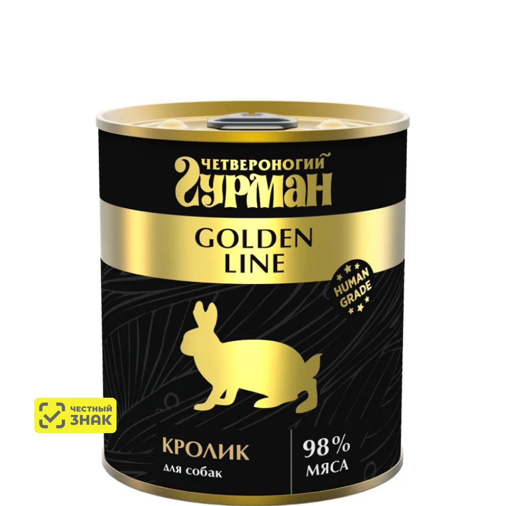 Четвероногий Гурман Golden Line Влажный корм (консервы) для собак, с кроликом, 340 гр.
Четвероногий Гурман Golden Line Влажный корм (консервы) для собак, с кроликом, 340 гр.