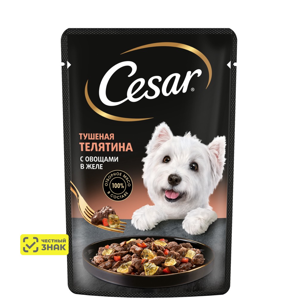 Cesar Влажный корм (пауч) для собак, телятина с овощами, 85 гр.
Cesar Влажный корм (пауч) для собак, телятина с овощами, 85 гр.