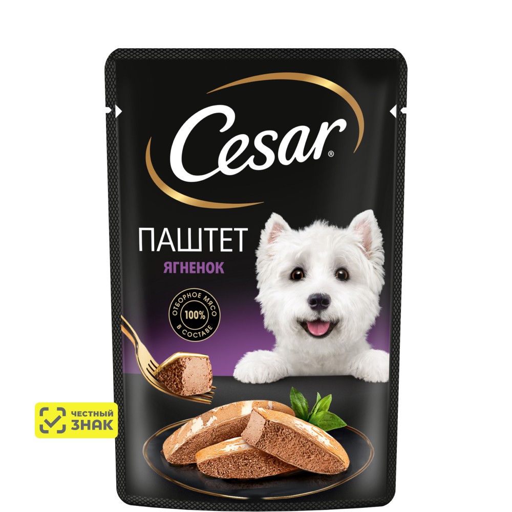 Cesar Влажный корм (пауч) для взрослых собак всех пород, паштет с ягненком, 80 гр.
Cesar Влажный корм (пауч) для взрослых собак всех пород, паштет с ягненком, 80 гр.