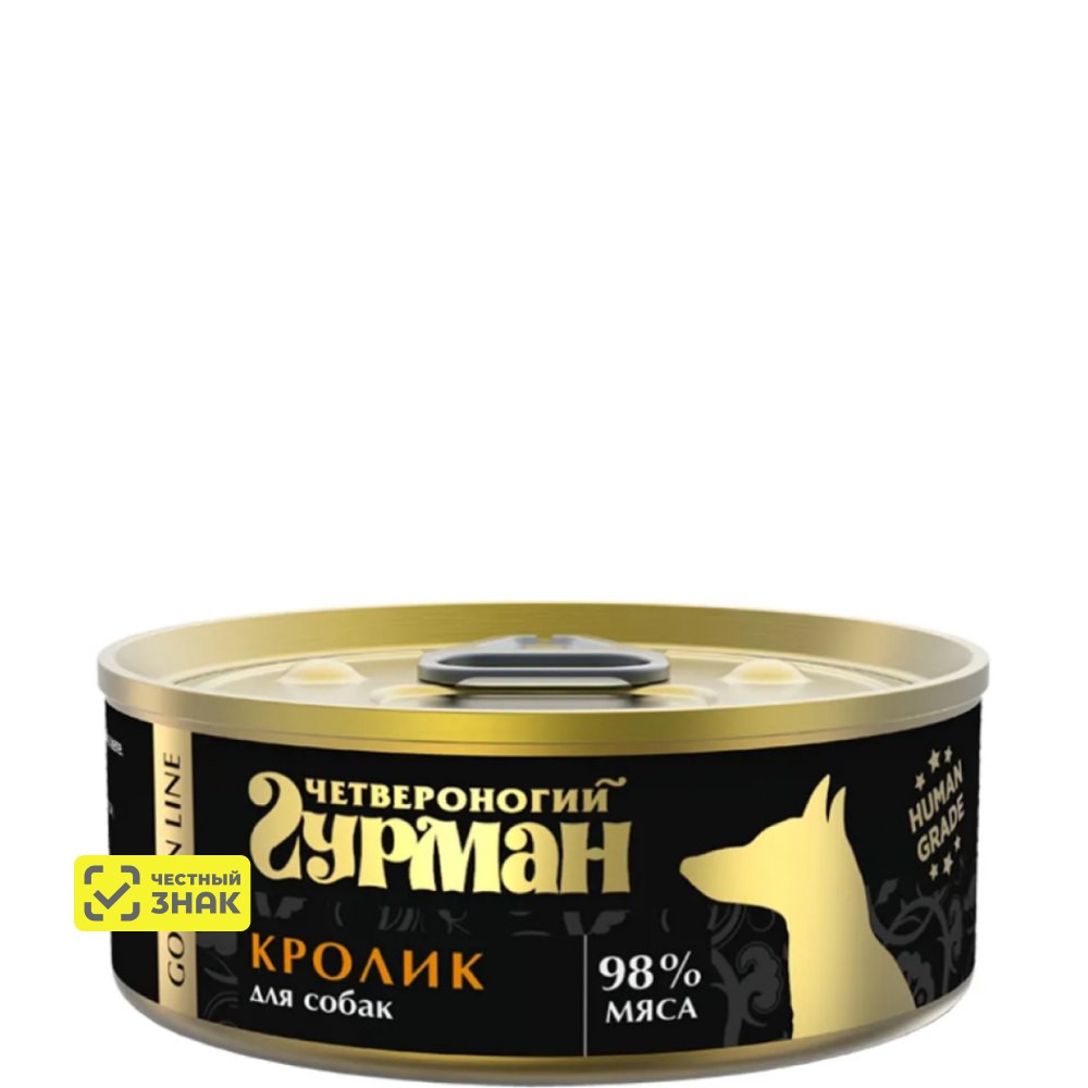 Четвероногий Гурман Golden Line Влажный корм (консервы) для собак, с кроликом, 100 гр.
Четвероногий Гурман Golden Line Влажный корм (консервы) для собак, с кроликом, 100 гр.