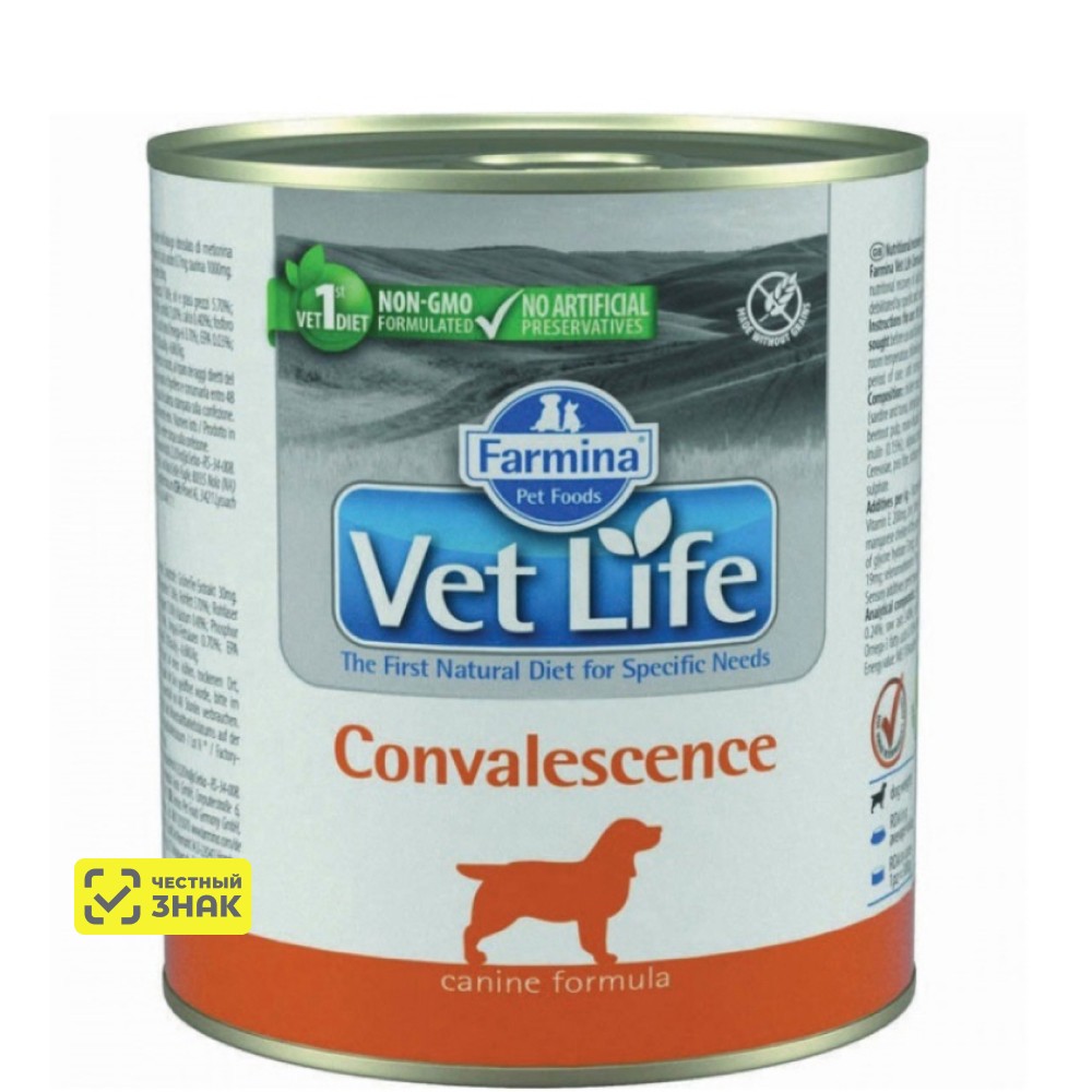 Farmina Vet Life Convalescence Влажный корм (консервы) для собак в период восстановления и выздоровления, 300 гр.
Farmina Vet Life Convalescence Влажный корм (консервы) для собак в период восстановления и выздоровления, 300 гр.