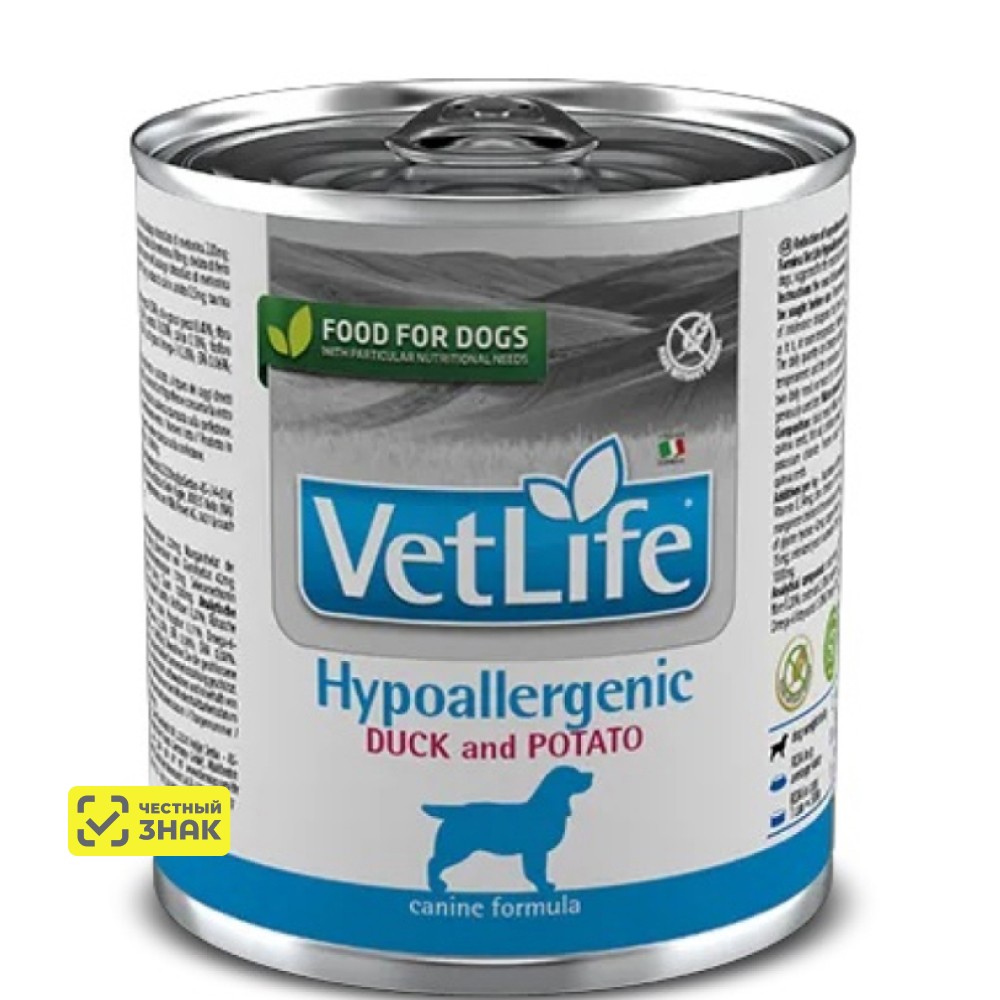 Farmina Vet Life Hypoallergenic Влажный корм (консервы) для собак для снижения пищевой аллергии, с уткой и картофелем, 300 гр.
Farmina Vet Life Hypoallergenic Влажный корм (консервы) для собак для снижения пищевой аллергии, с уткой и картофелем, 300 гр.