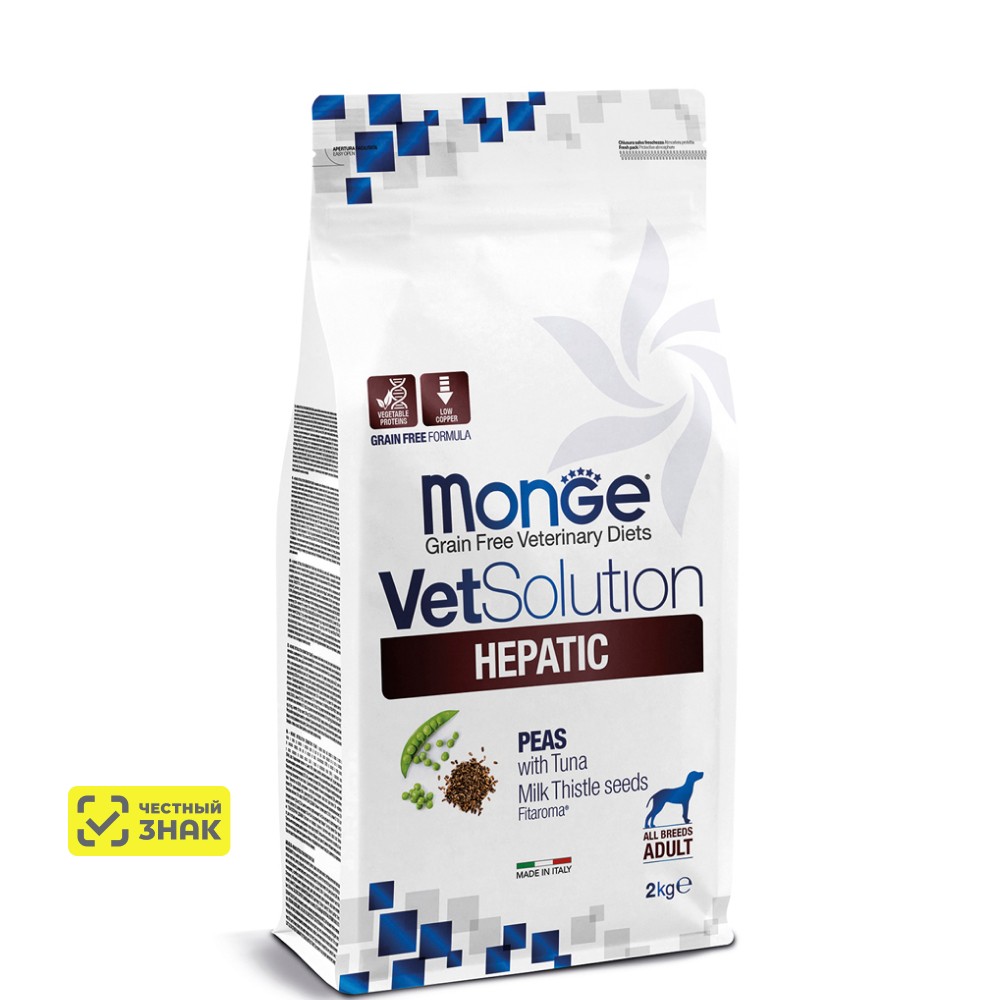 Monge VetSolution Dog Hepatic Сухой корм для собак при заболеваниях печени, 2 кг
Monge VetSolution Dog Hepatic Сухой корм для собак при заболеваниях печени, 2 кг