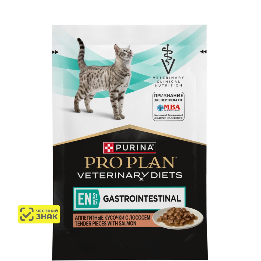 PRO PLAN® Veterinary Diets Влажный корм (пауч) для кошек при расстройствах пищеварения, с лососем, 85 гр.
PRO PLAN® Veterinary Diets Влажный корм (пауч) для кошек при расстройствах пищеварения, с лососем, 85 гр.