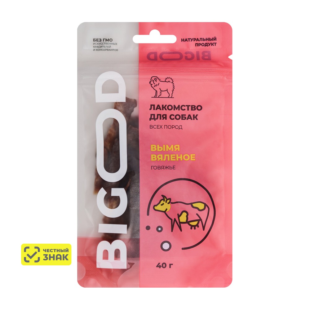 BIGOOD Лакомство Вымя вяленое говяжье для собак всех пород, 40 гр.
BIGOOD Лакомство Вымя вяленое говяжье для собак всех пород, 40 гр.