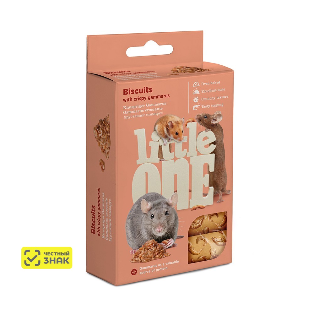 Little One Бисквиты с хрустящим гаммарусом (5х7 гр.) для хомяков, крыс, мышей и песчанок
Little One Бисквиты с хрустящим гаммарусом (5х7 гр.) для хомяков, крыс, мышей и песчанок