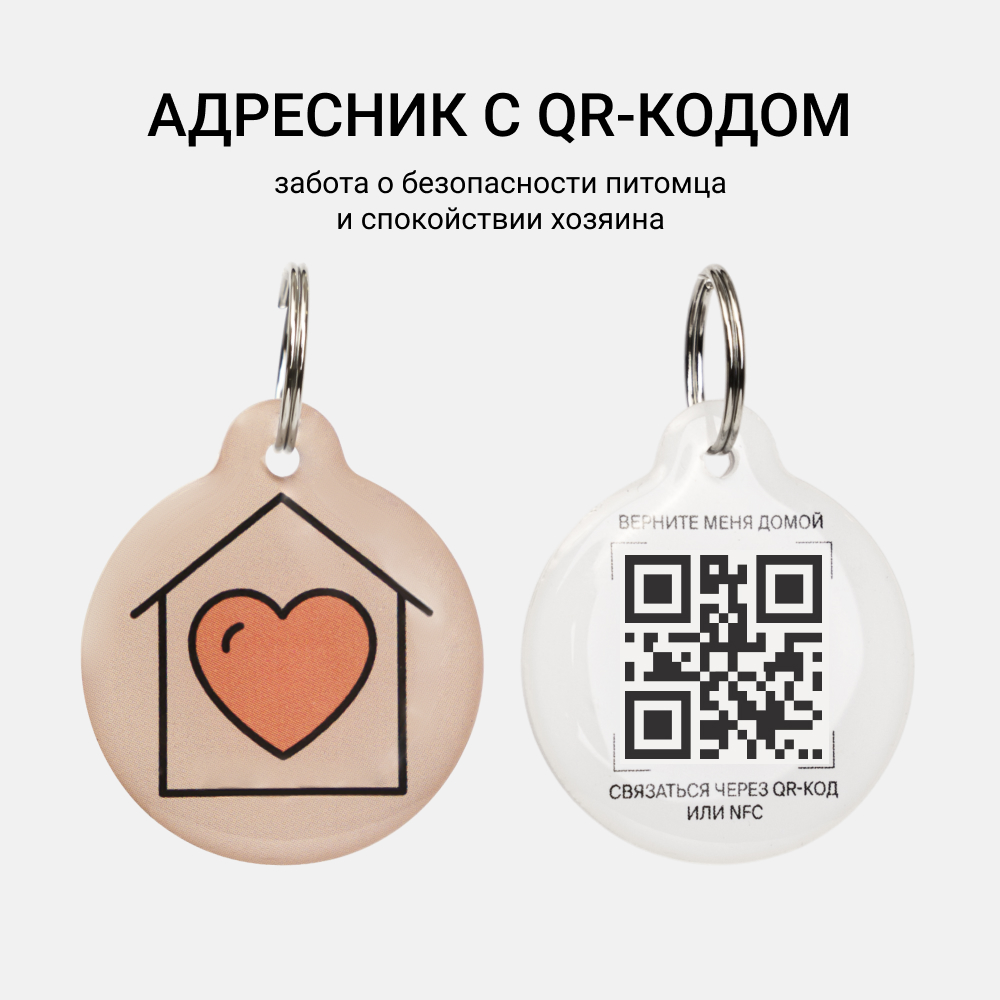 RURRI Адресник с QR-кодом для кошек и собак Дом, диаметр 2,8 см, бежевый
RURRI Адресник с QR-кодом для кошек и собак Дом, диаметр 2,8 см, бежевый