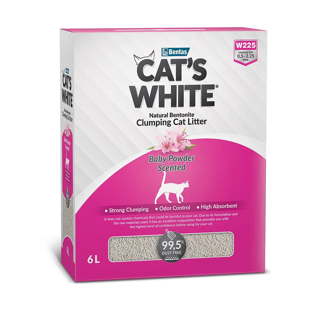 Cat's White Наполнитель из натуральной бентонитовой глины комкующийся для кошачьего туалета, 6 л (5,1 кг), с ароматом детской присыпки
Cat's White Наполнитель из натуральной бентонитовой глины комкующийся для кошачьего туалета, 6 л (5,1 кг), с ароматом детской присыпки