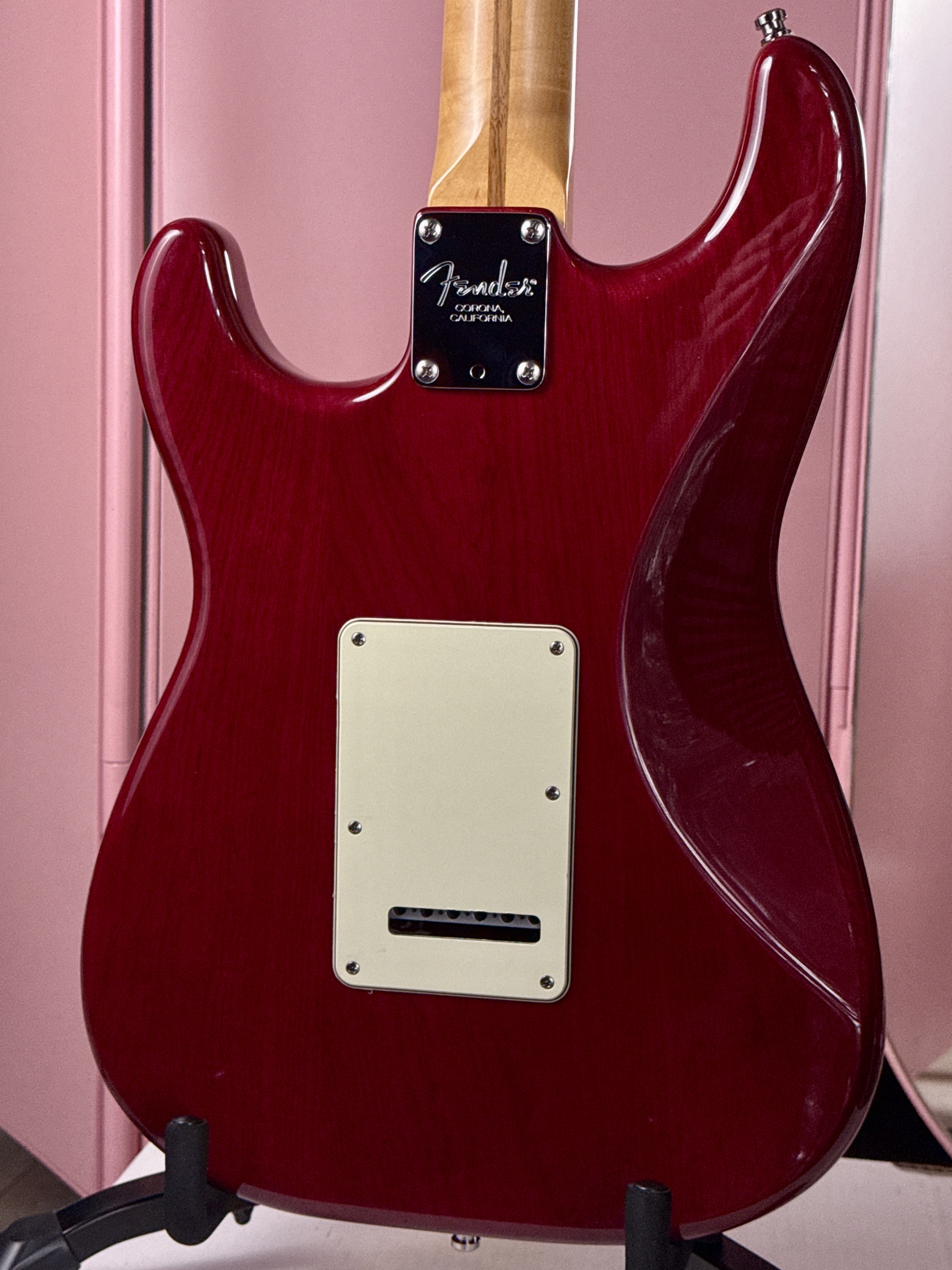 Fender American Deluxe Stratocaster 1998 Crimson Red Transparent, электрогитара, фото 10