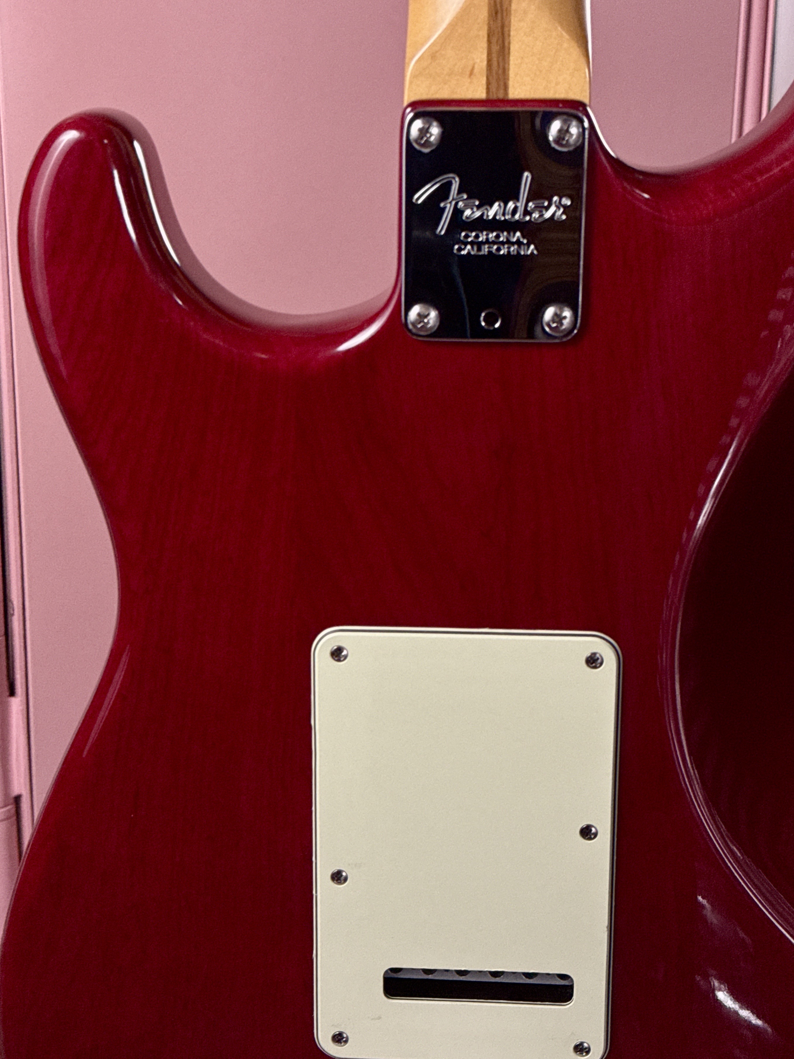 Fender American Deluxe Stratocaster 1998 Crimson Red Transparent, электрогитара, фото 11