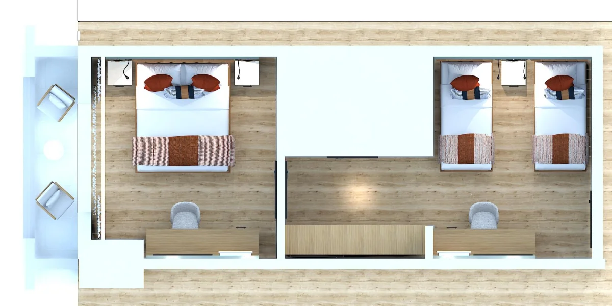 Family Room with Connecting Door (стандартный семейный номер с видом на территорию)