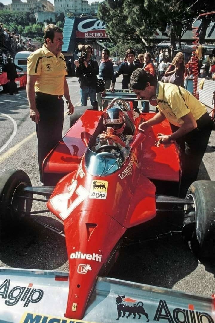 Жиль Вильнёв и Ferrari 126CK: Тренировка перед Гран-При Монако 1981 года