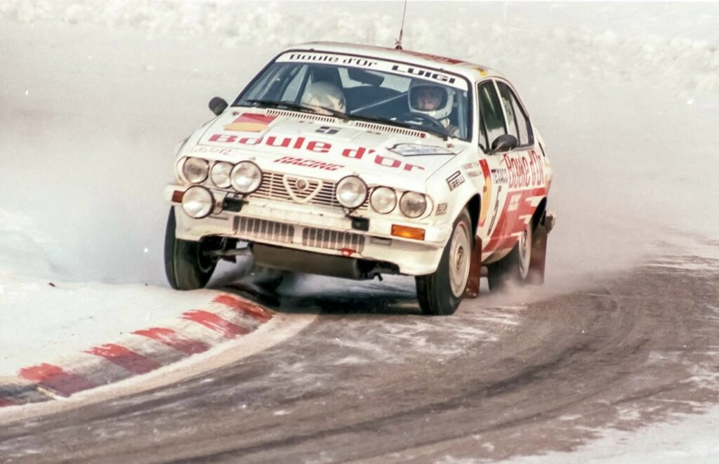 Исторический этап ралли Букль де Спа 1986: Alfa Romeo Alfetta GTV6 в исполнении Ива Лубе и Анже Паскуали