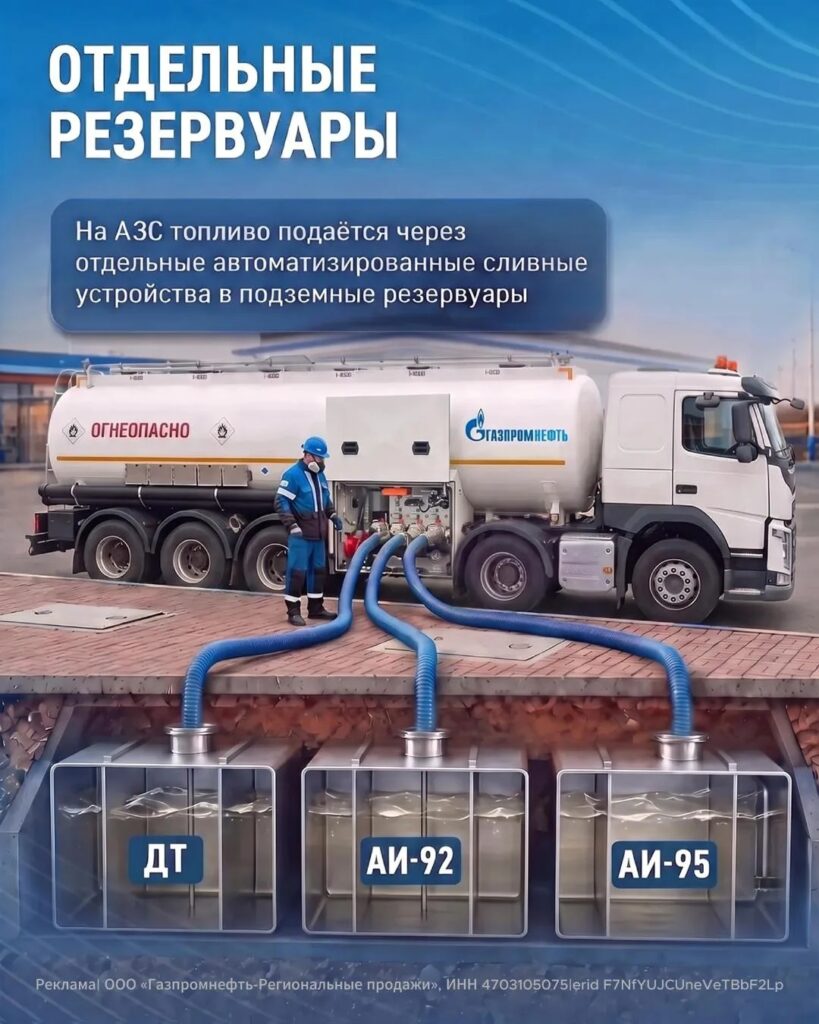 Как устроены бензовозы для перевозки нескольких видов топлива одновременно