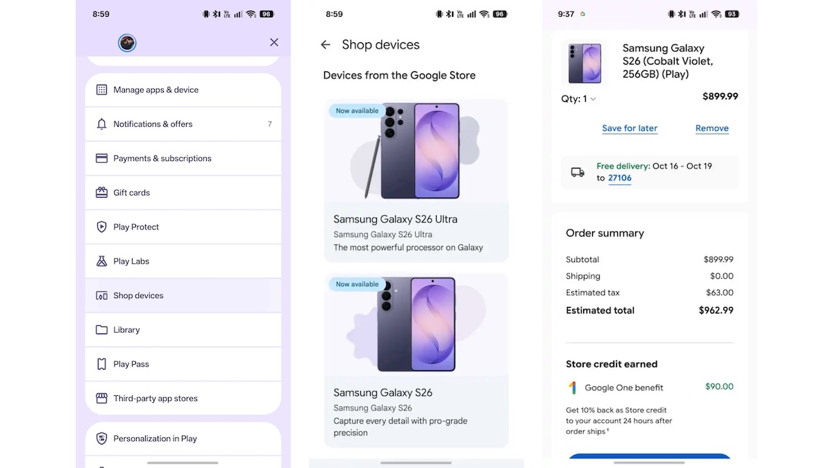 Google начала продавать смартфоны через новый раздел Play Store