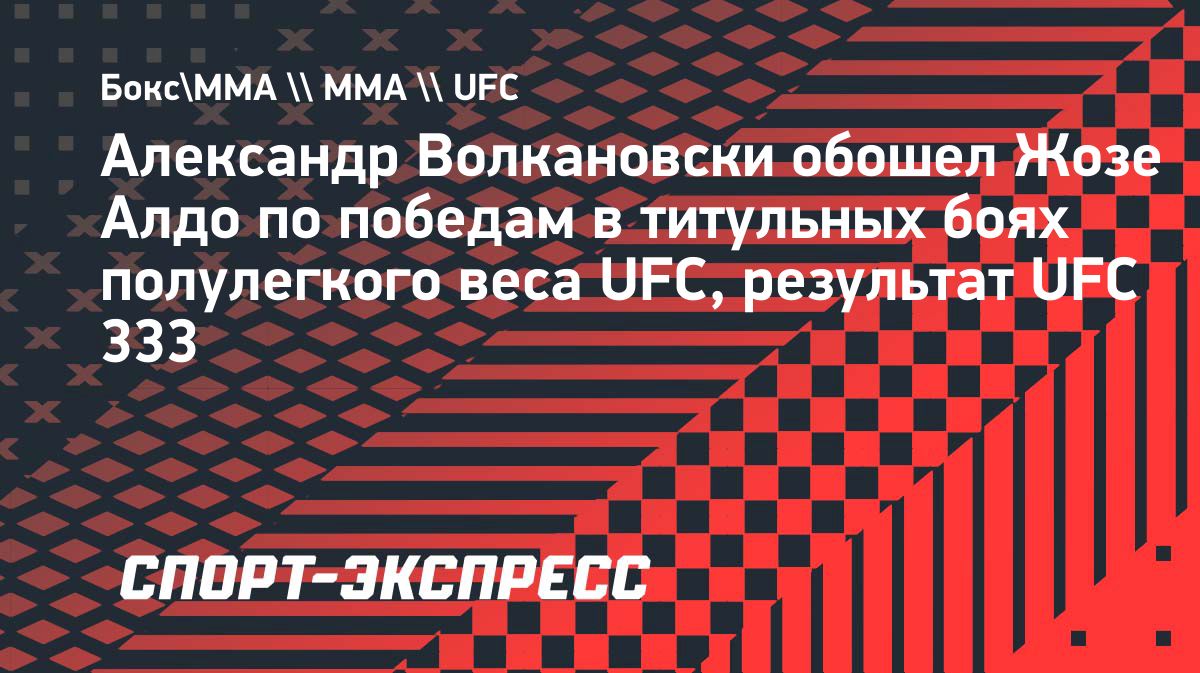 Волкановски стал рекордсменом UFC по победам в титульных боях в полулёгком весе