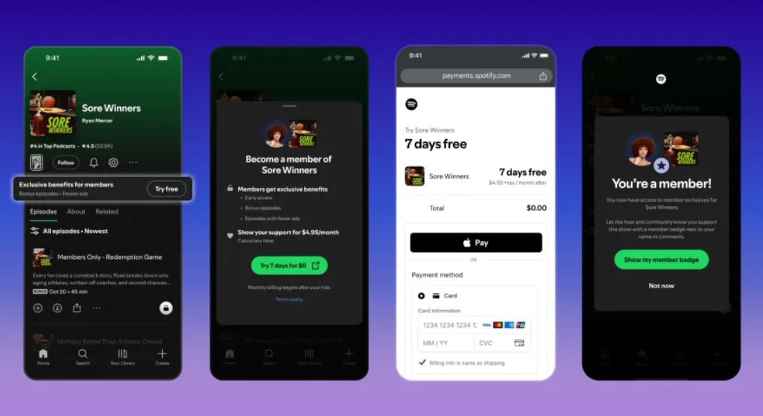 Spotify запустила платные подписки для авторов подкастов на 34 рынках