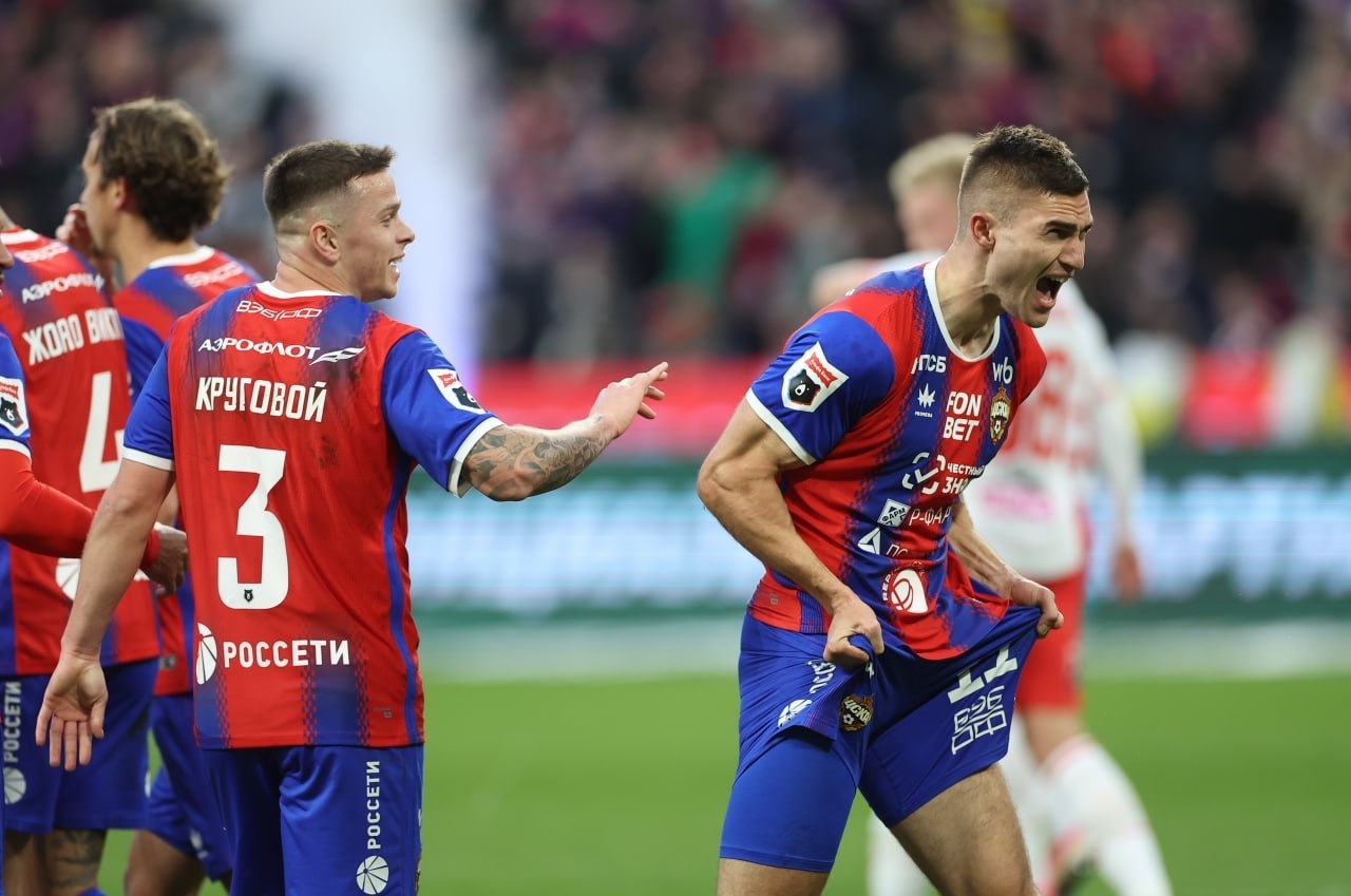 ЦСКА обыграл «Спартак» со счетом 2:0 в 12-м туре РПЛ