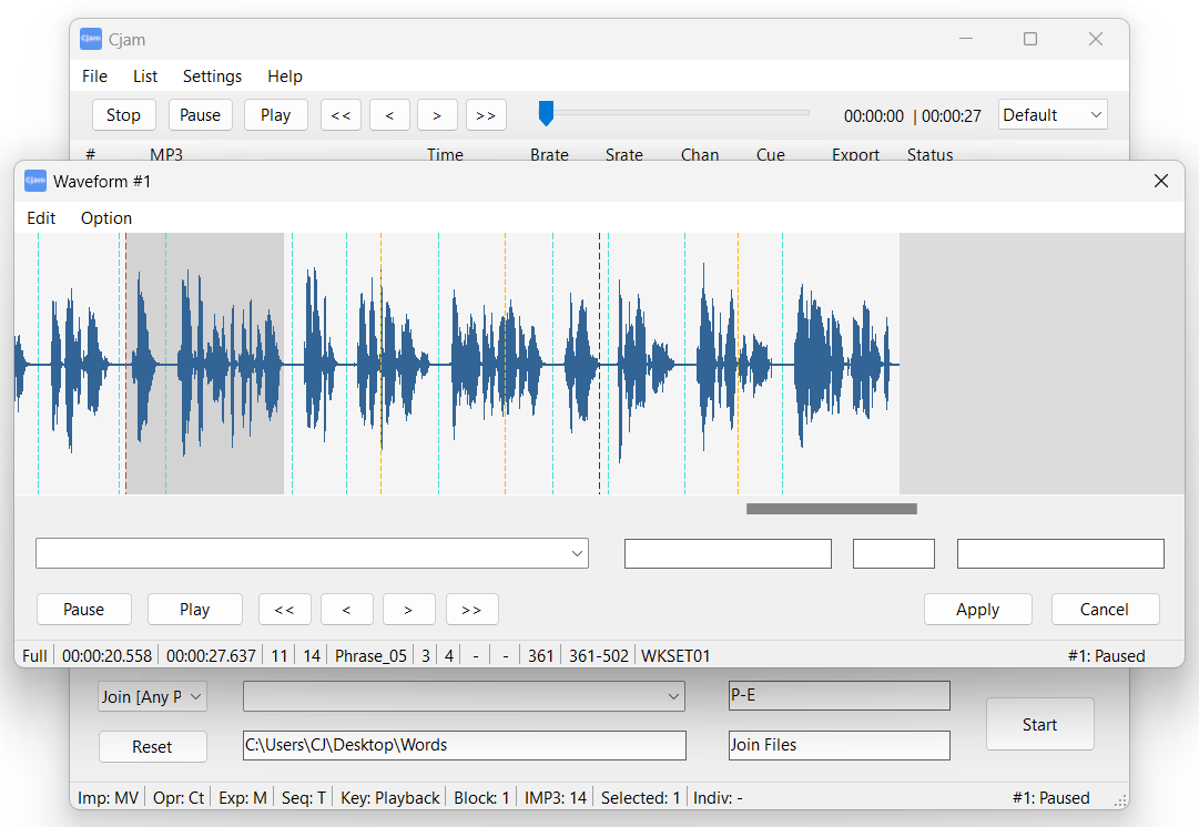 Выпущен Cjam 2.7.5.0 — редактор MP3 без перекодирования