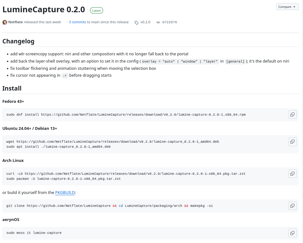 LumineCapture — быстрый инструмент для скриншотов в Linux и Wayland