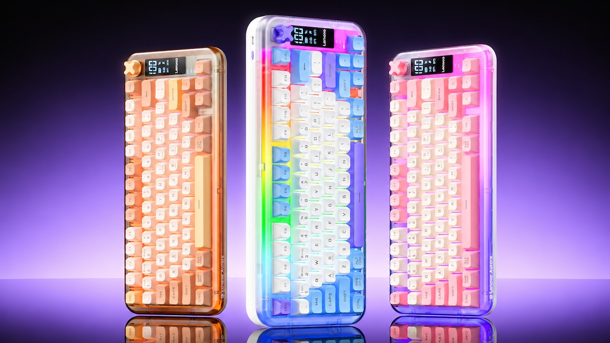 Lenovo выпустила бюджетную клавиатуру Aurora GK1077 Lite с экраном и RGB-подсветкой