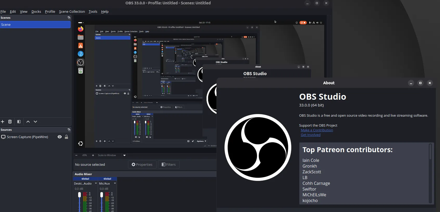 Выпущена OBS Studio 33.0 с обновлённым CEF и улучшенным выравниванием сцен