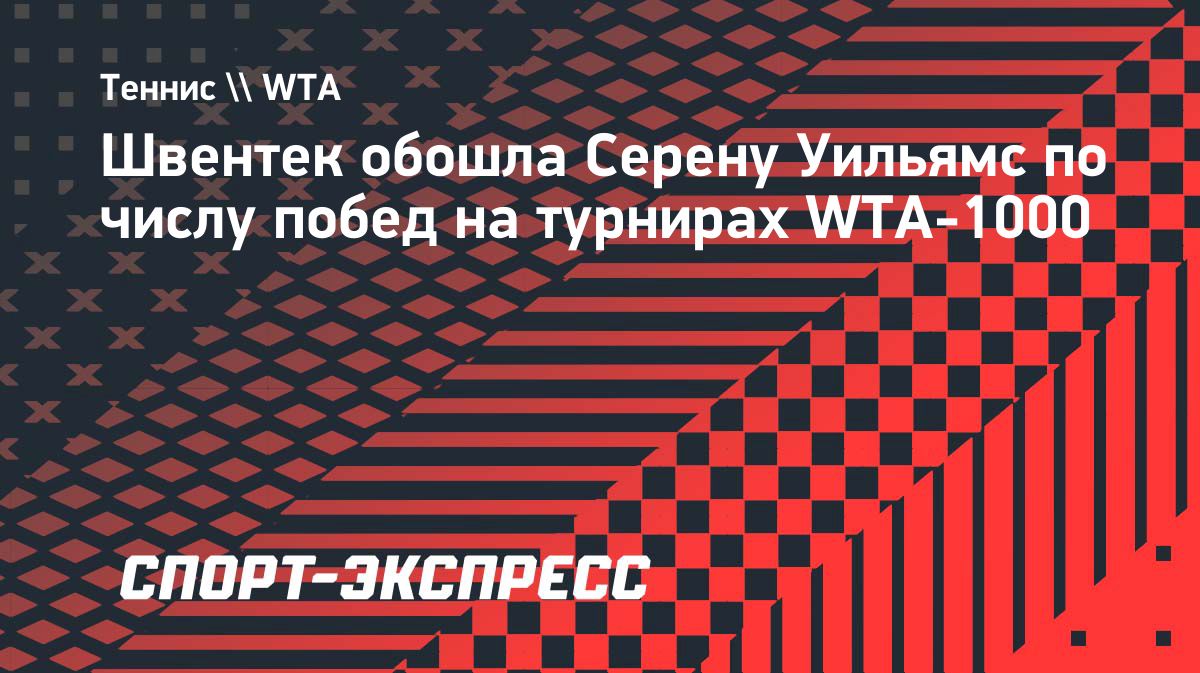 Ига Швентек обошла Серену Уильямс по числу побед на турнирах WTA-1000