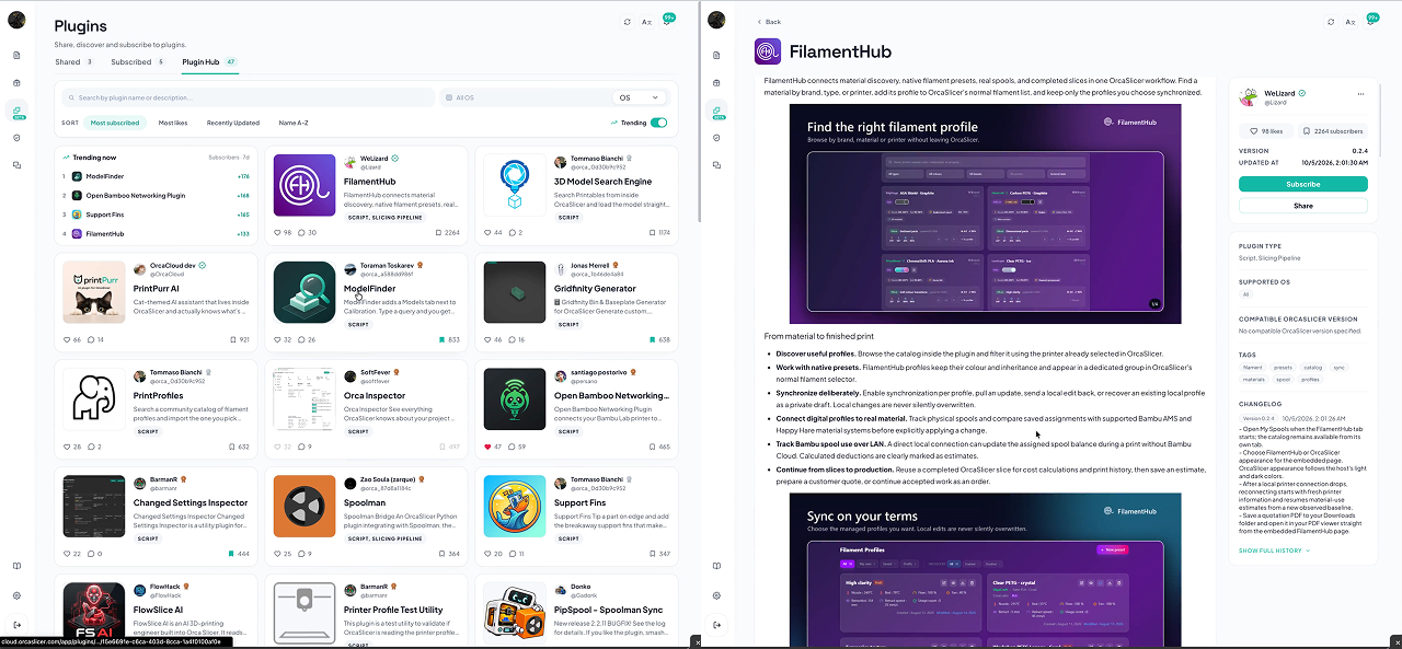 OrcaSlicer 2.5.0 получил плагины, CAD-инструменты и смешивание цветов
