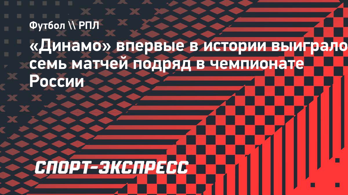 «Динамо» впервые выиграло семь матчей чемпионата России подряд