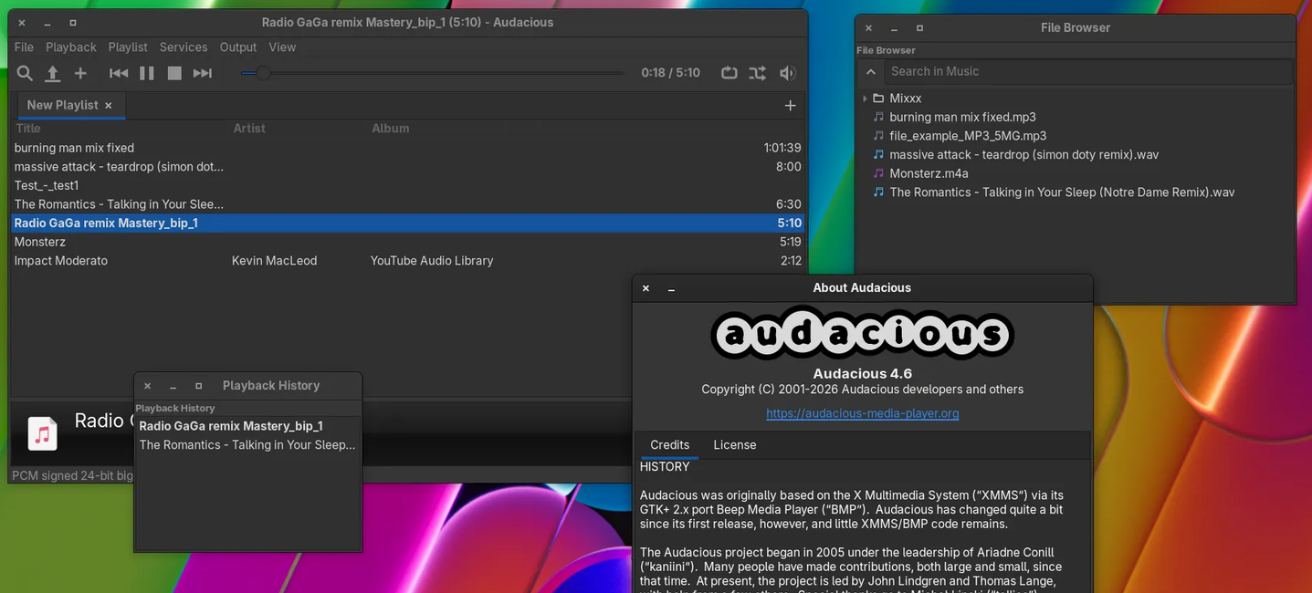Вышел Audacious 4.6.2 с улучшенной поддержкой Qt, X11 и метаданных