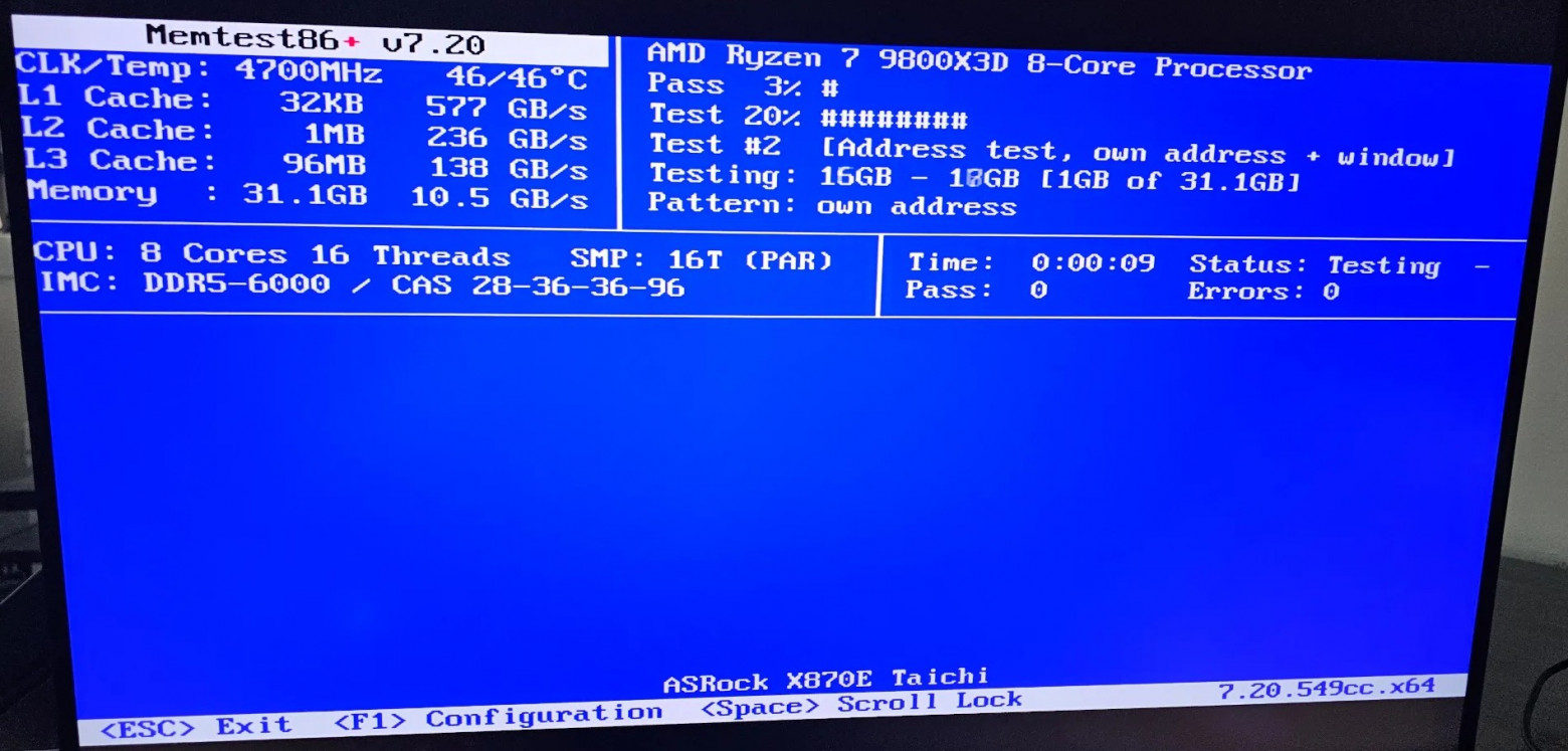 Memtest86+ 9.00 получил поддержку ARM64 и новые тесты памяти