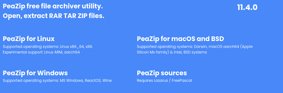 Вышел PeaZip 11.4: обновлённые бэкенды и усиленная безопасность операций