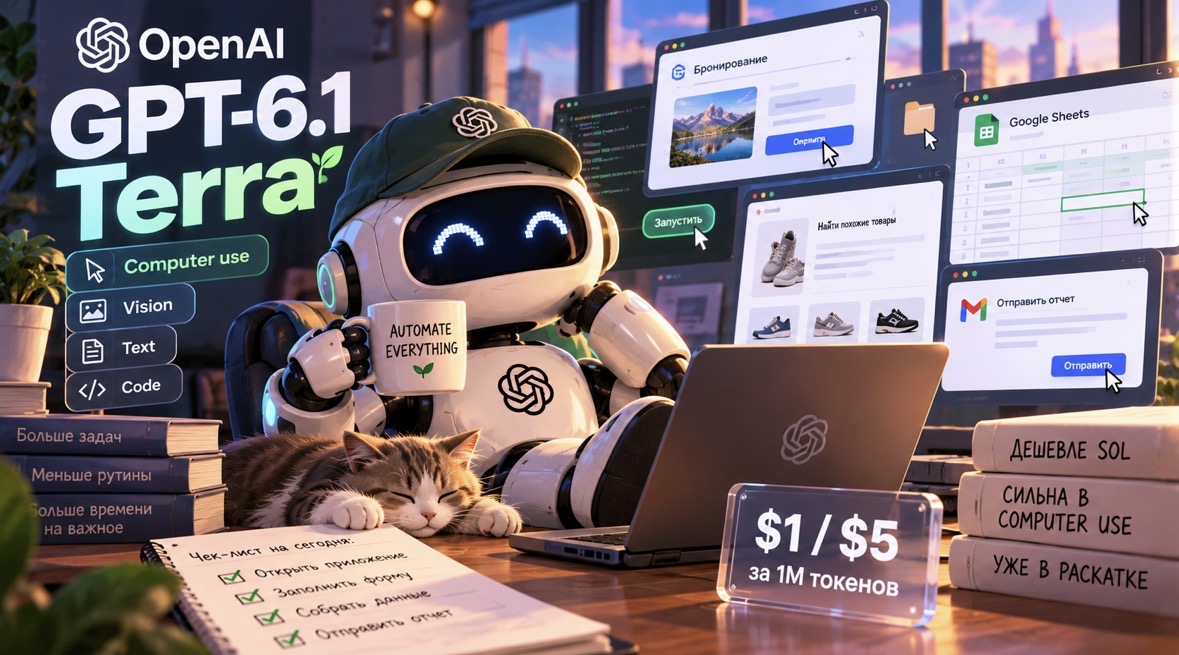 OpenAI представила GPT-6.1 Terra: модель для работы с интерфейсами стала вдвое дешевле старших версий