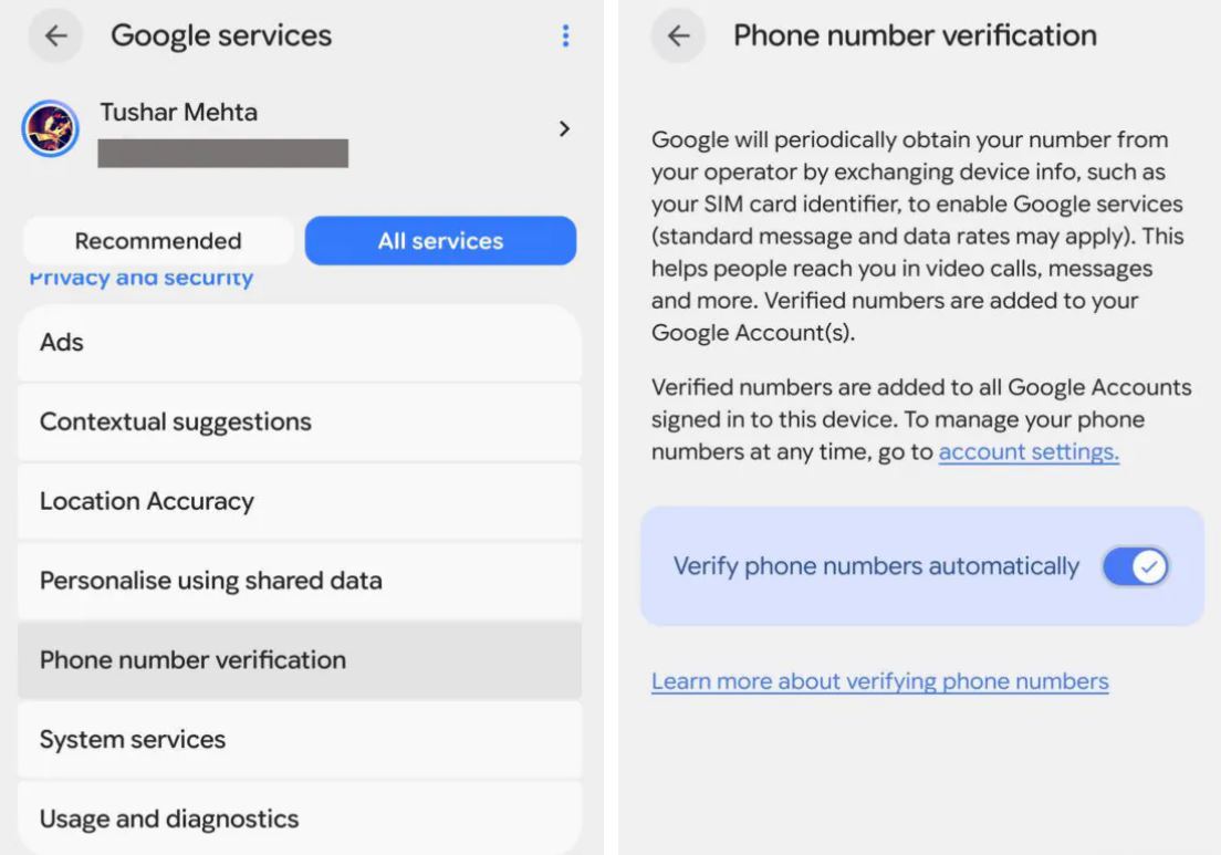 Google начал автоматически привязывать номер телефона ко всем аккаунтам на Android
