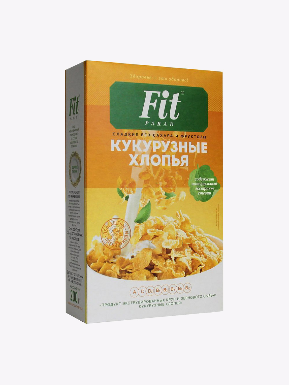 Купить Хлопья кукурузные Fit Parad, 200 г в интернет-магазине натуральных  товаров | 4fresh