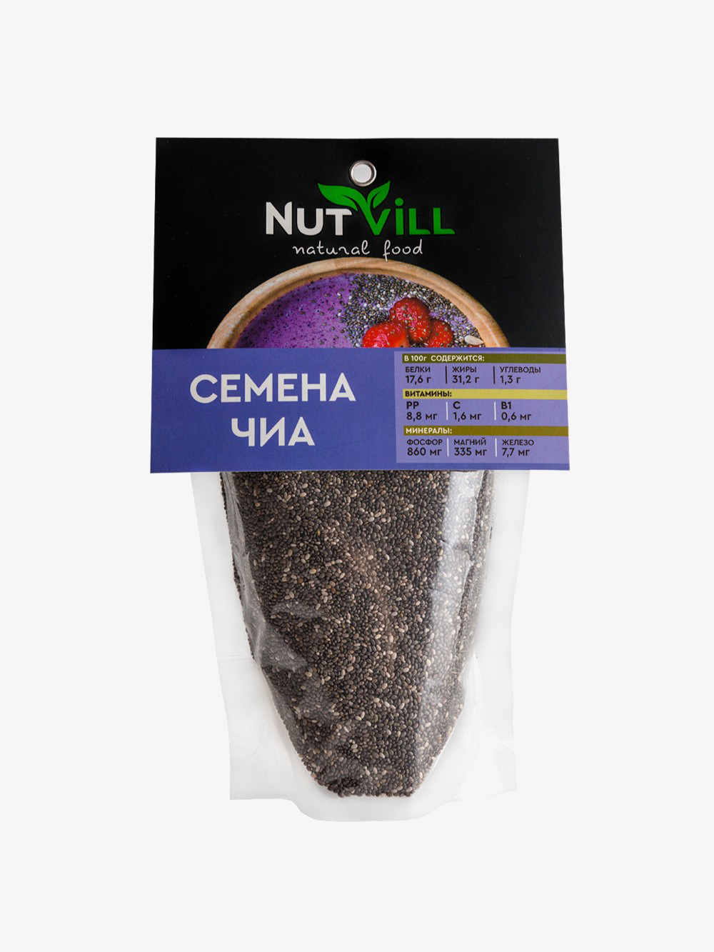 Купить Семена чиа NutVill, 200 г в интернет-магазине натуральных товаров |  4fresh