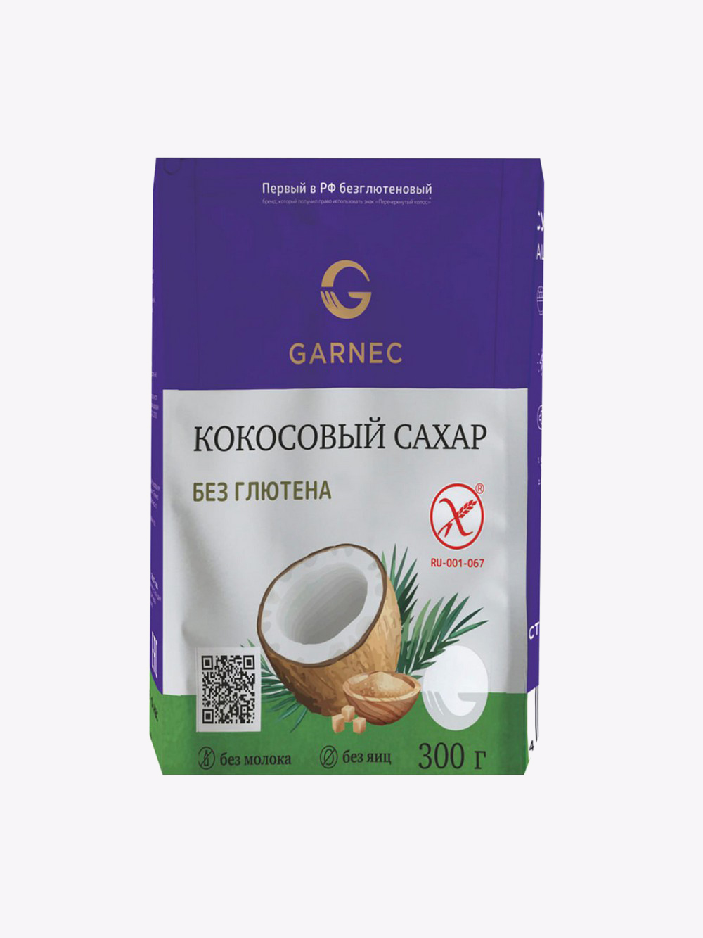 Купить Сахар кокосовый, без глютена Гарнец, 300 г в интернет-магазине  натуральных товаров | 4fresh